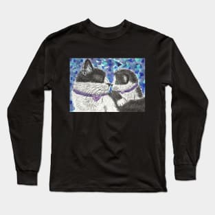 Mother and baby cat art Long Sleeve T-Shirt